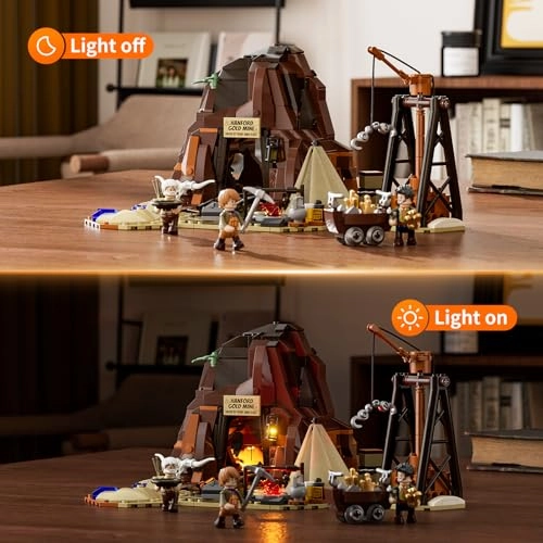 Wild West Gold Mine Lighting Building-Bricks Set - 658 pcs