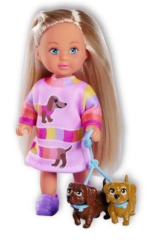 Evi Love Doll - 12 cm Polyester Pink Dress Two Dachshunds Ages 3+