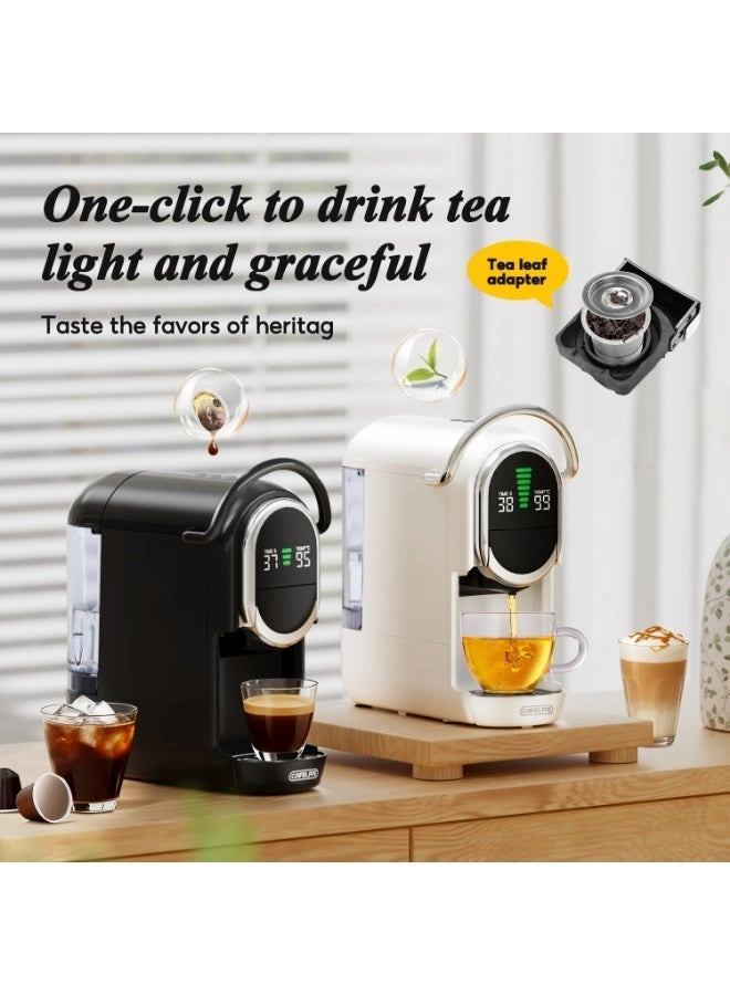 4-in-1 Automatic Capsule Coffee Machine - Adjustable Temperature 19 Bar