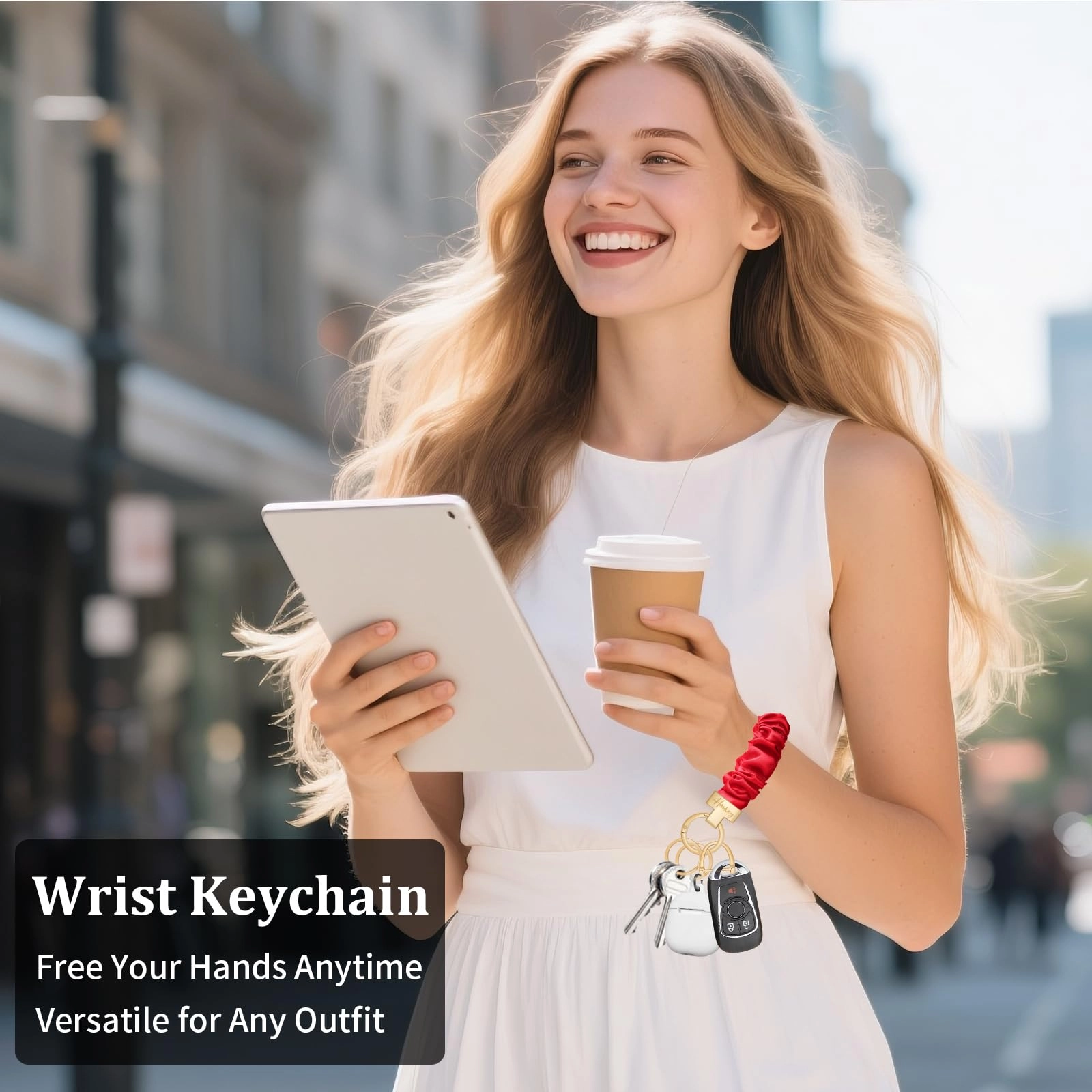 Stretchy Scrunchie Keychain Wristlet - Fun