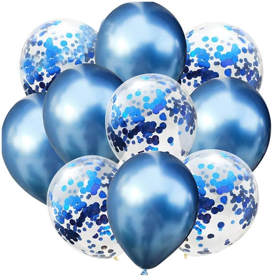 Latex and Confetti Decoration Balloon Sets - 10-Pieces Birthday Party