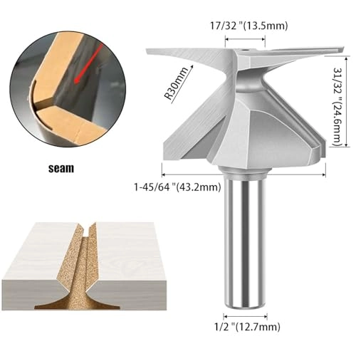 Arc Bending Router Bit - 1/2 Handle 1 Approx. 12.7mm / 0.5"