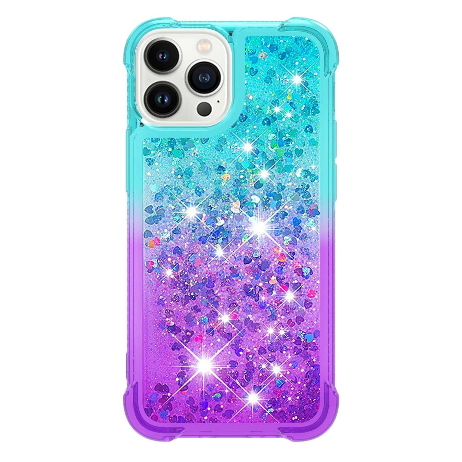 Glitter Moving Quicksand Flowing Cover TPU Silicone Bumper for iPhone 14 Pro