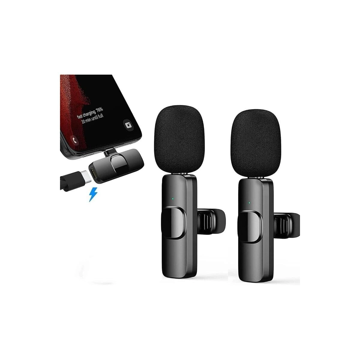 Wireless Lavalier Microphone - USB Microphone Dual