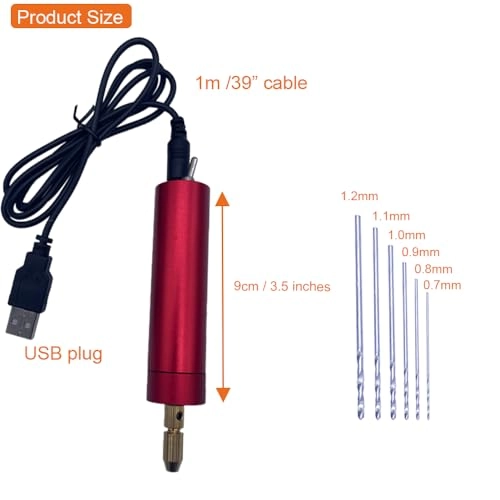 Mini Electric Drill - USB-powered 5 Volts Red