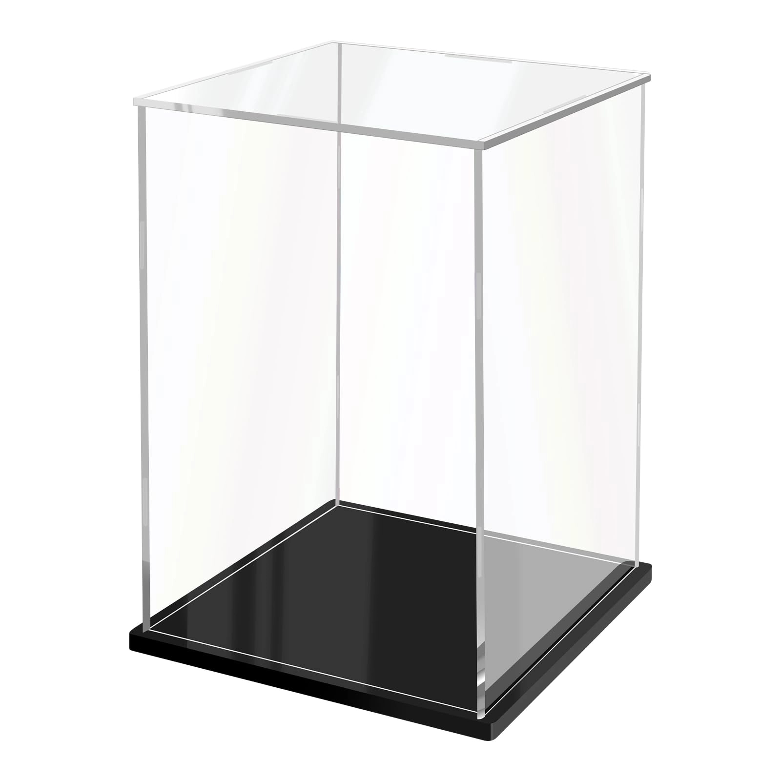 JUJOMAT Acrylic Display Case - 20 x 20 x 30 cm Transparent/Black Dustproof