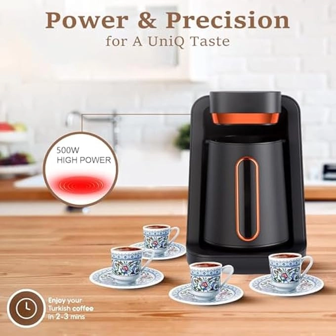 Turkish Glass Coffee Maker - Foldable Handle Portable Electric