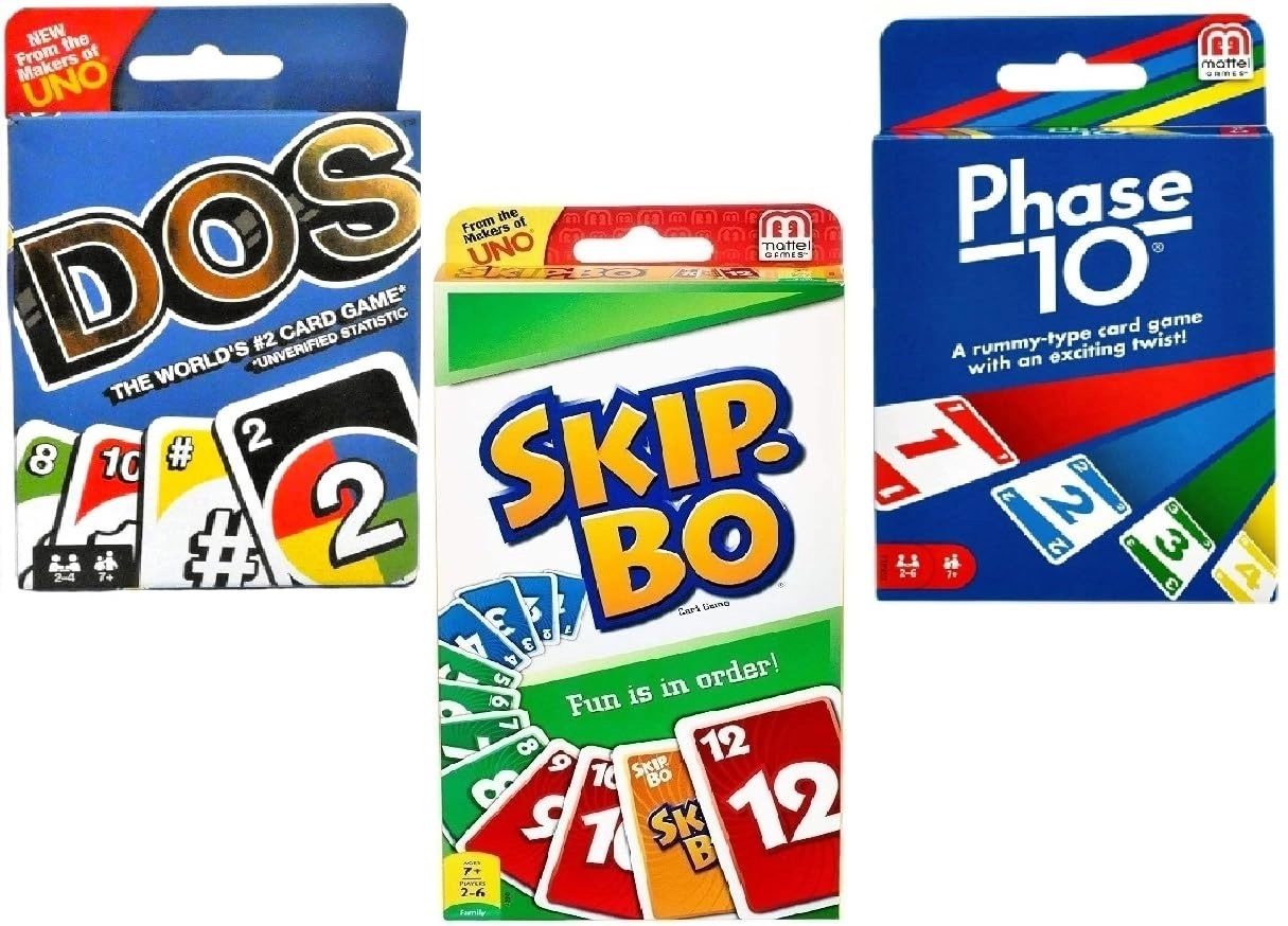Mattel Dos + Phase 10 + Skip-Bo