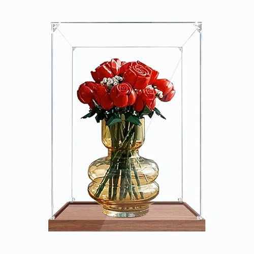 Acrylic Display Case - 10328 Wooden Base Transparent Dustproof