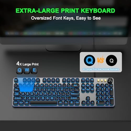 Large Print Backlit Keyboard - Wired
