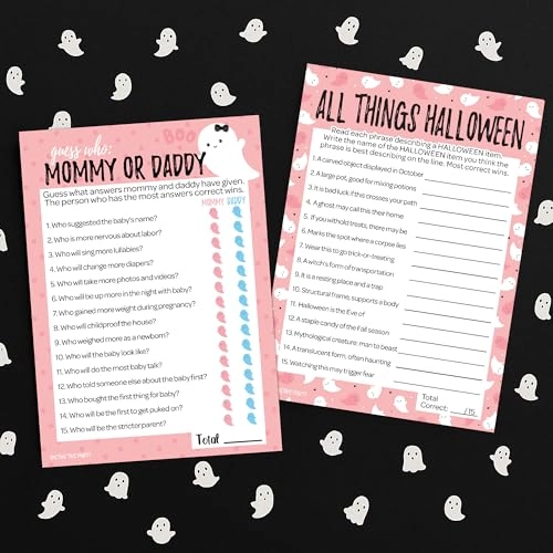 Guess Who Mommy or Daddy - 20 Cards + All Things Halloween Matching Game Adult