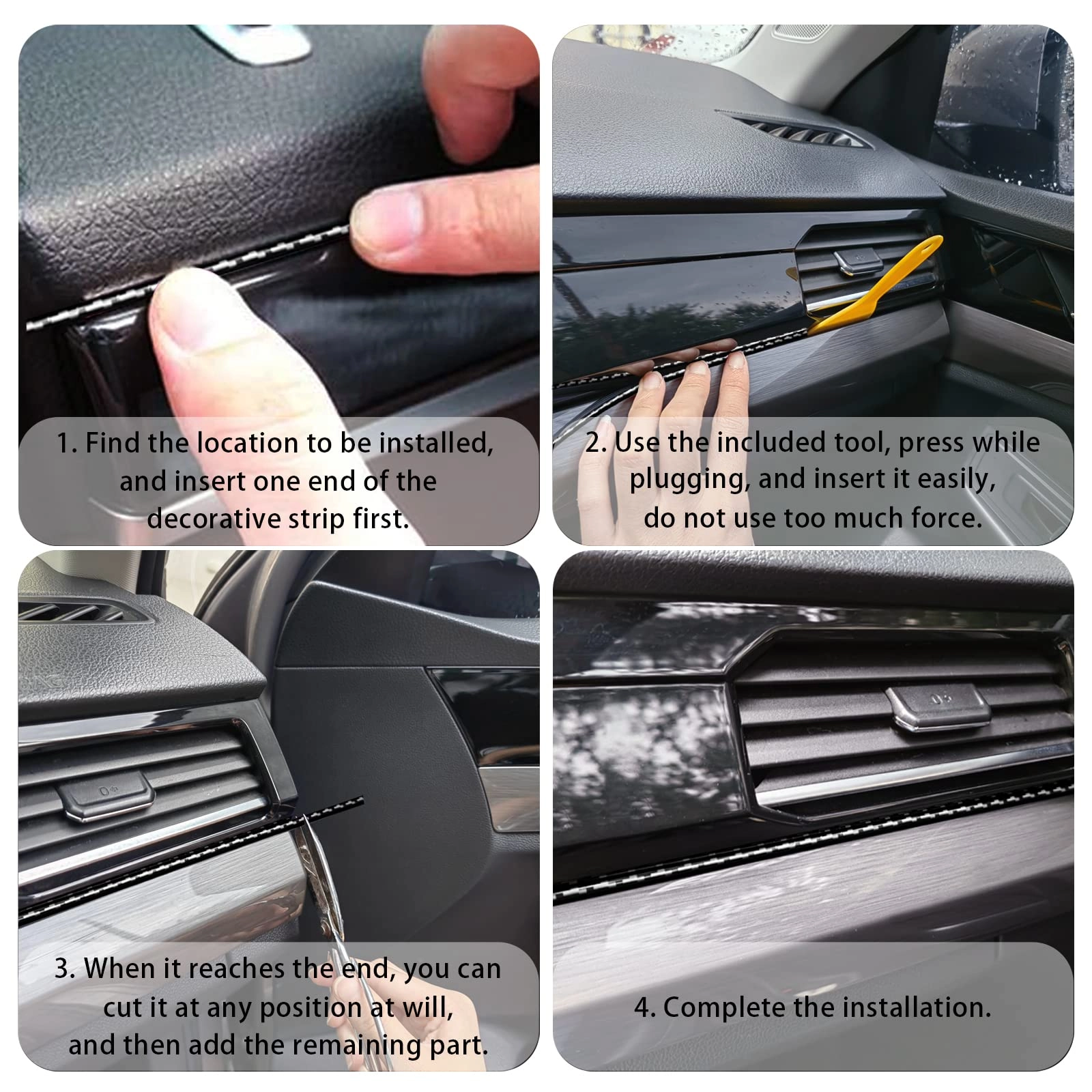 Car interior trim strip