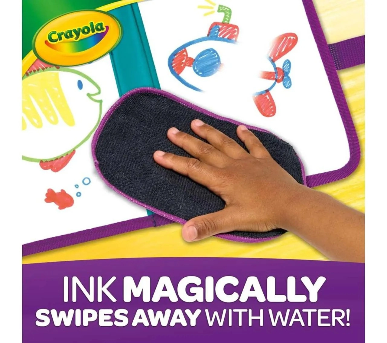 Color & Erase Reusable Travel Board - 4 Colour & Erase Washable Markers
