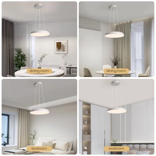 Round LED Chandelier - 3000K–6000K Dimmable