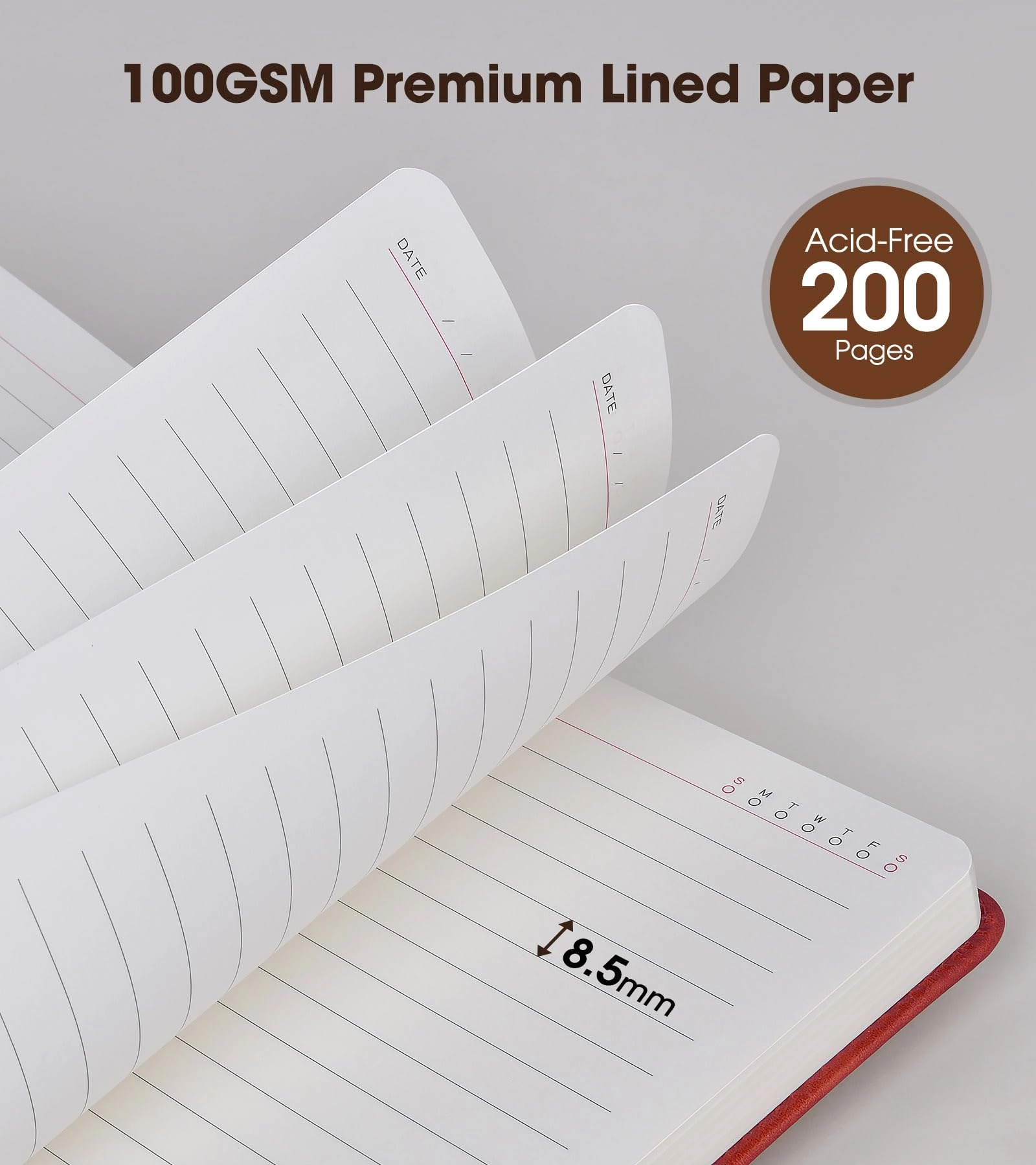 Lined Leather Journal - A5 200 Pages