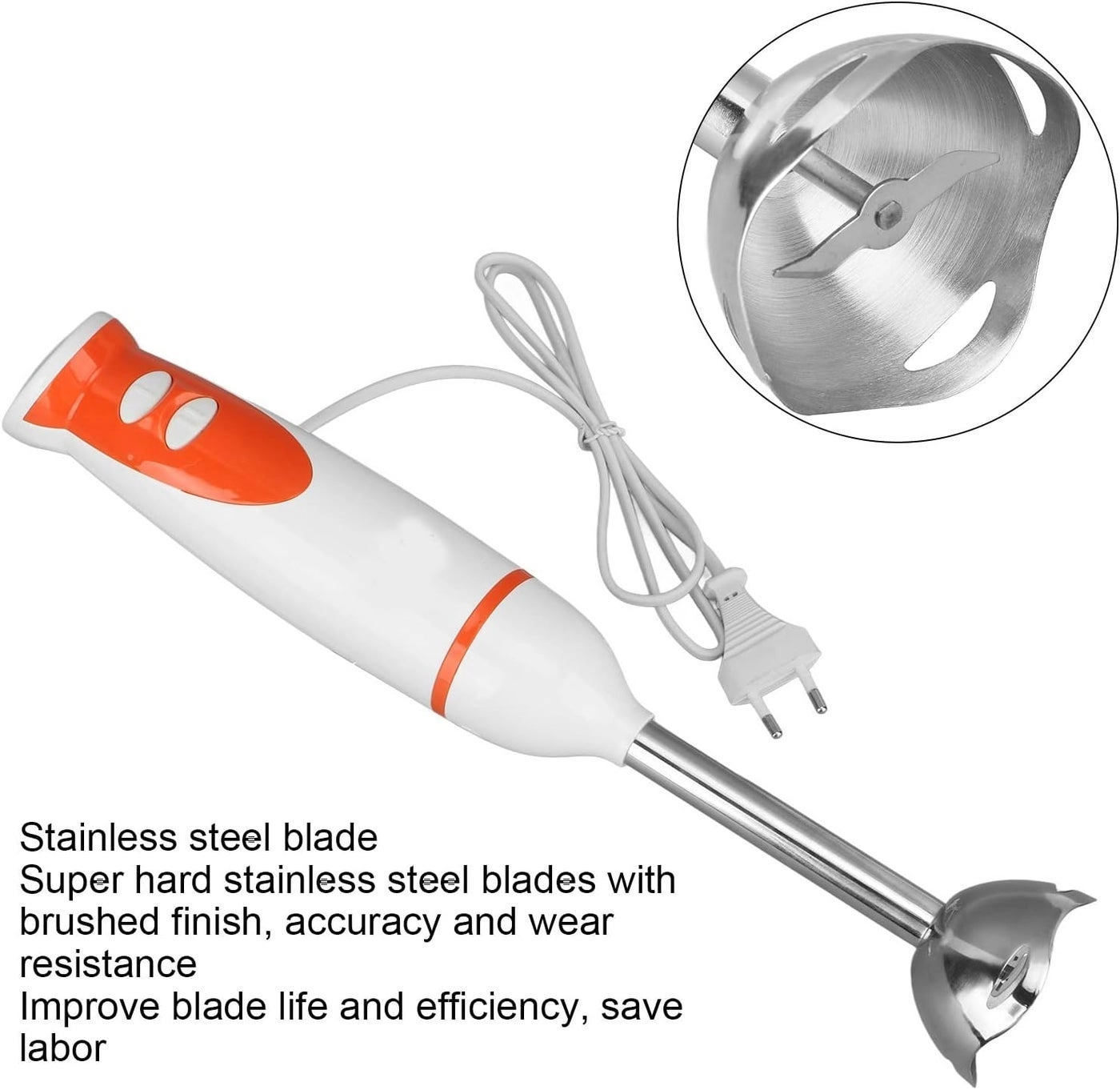 Immersion Blender - 3-in-1 Handheld Blender Set, Stainless Steel Blades, Includes Whisk & Chopper Bowl