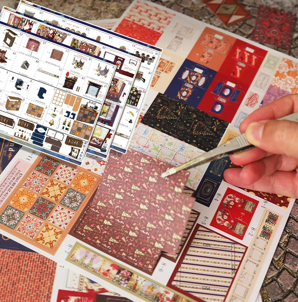 Miniature Wooden Dollhouse Furniture Kit - Creative Room 1:24