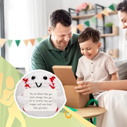 Positive Knitted Toy - 6.4 x 6.2 cm white and red