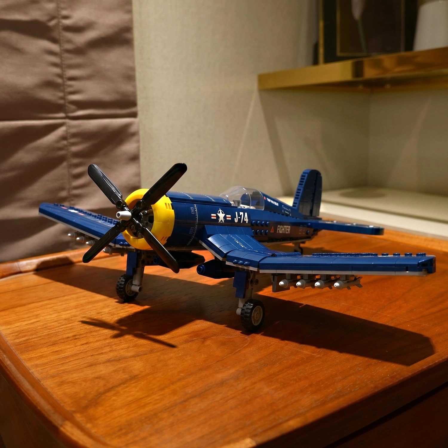 serfiman F4U Fighter Aircraft Model Kit (JJ9216) - 767 Pcs Blue