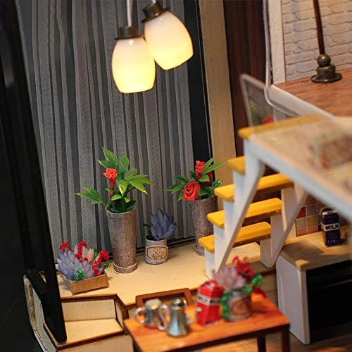 DIY Miniature Dollhouse Kit - Wooden 29 x 20.7 x 22 cm LED