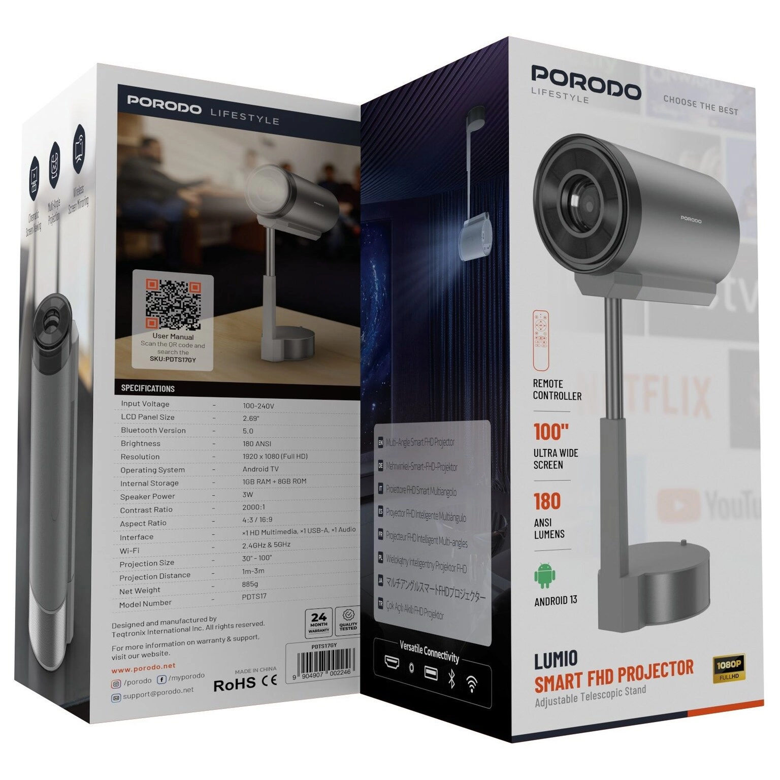 LUMIO Smart FHD Projector 9049070092 180 ANSI Lumens