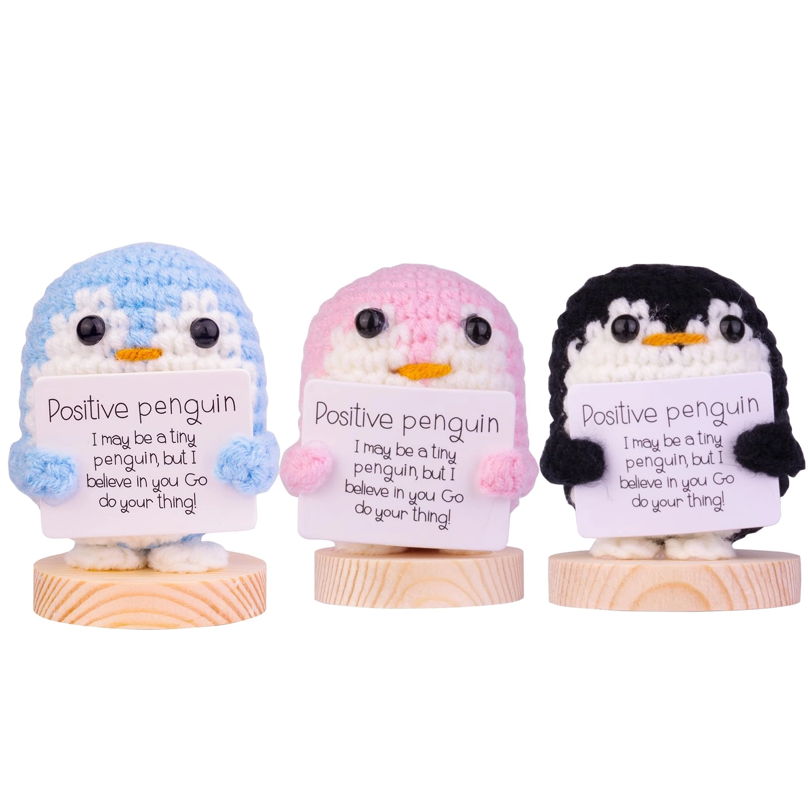 Mwmoeen Pocket Hug Positive Potato - Pack of 3 Blue Pink Black