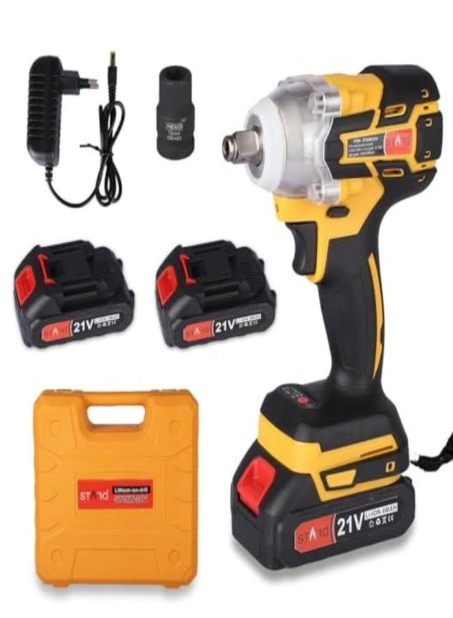 STARQ Heavy Duty Cordless Impact Wrench - 21V 2 Batteries Built-in LED