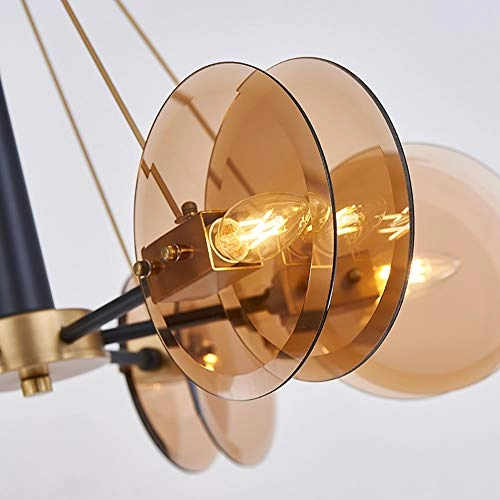 E14 Nordic Post-modern Creative Glass Chandelier - 8 head Soot cover