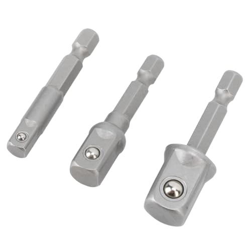 Power Drill Adapter - 3 Piece 1/4" 3/8" 1/2" Stainless Steel