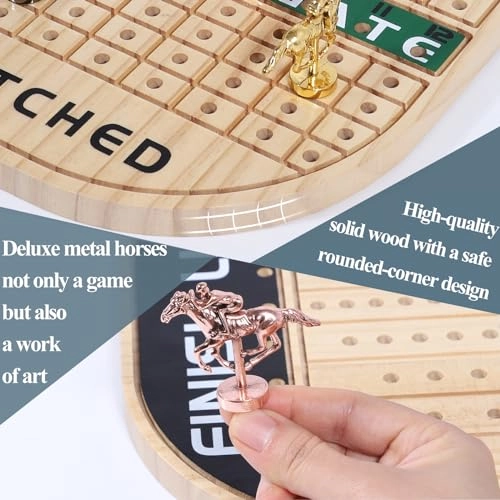 Horse Race Board Game - 11 Horses 4 Dice Solid Wood