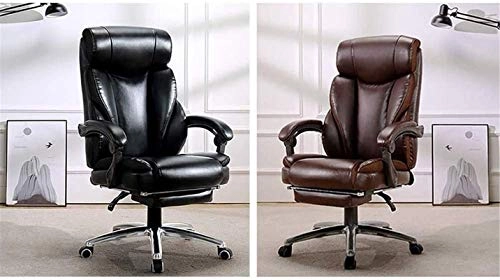 Desk Chair - PU Leather Brown High Back