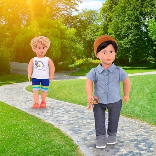 Gabe Boy Doll with Surfboard - 18-Inch Blonde Hair Green Eyes Ages 3+