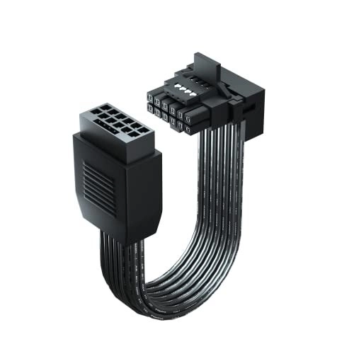 PCI-e 5.0 12VHPWR 16 Pin Right Angle Adapter - 12+4pin 600W