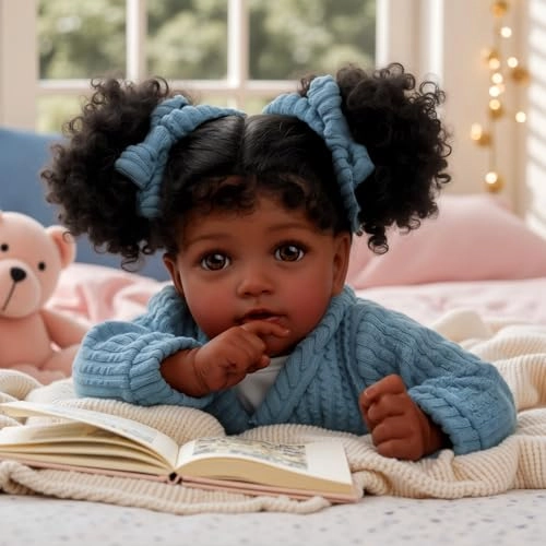 JIZHI Reborn Baby Doll - 20 Inch Soft Body African American Ages 3+ Gift Set