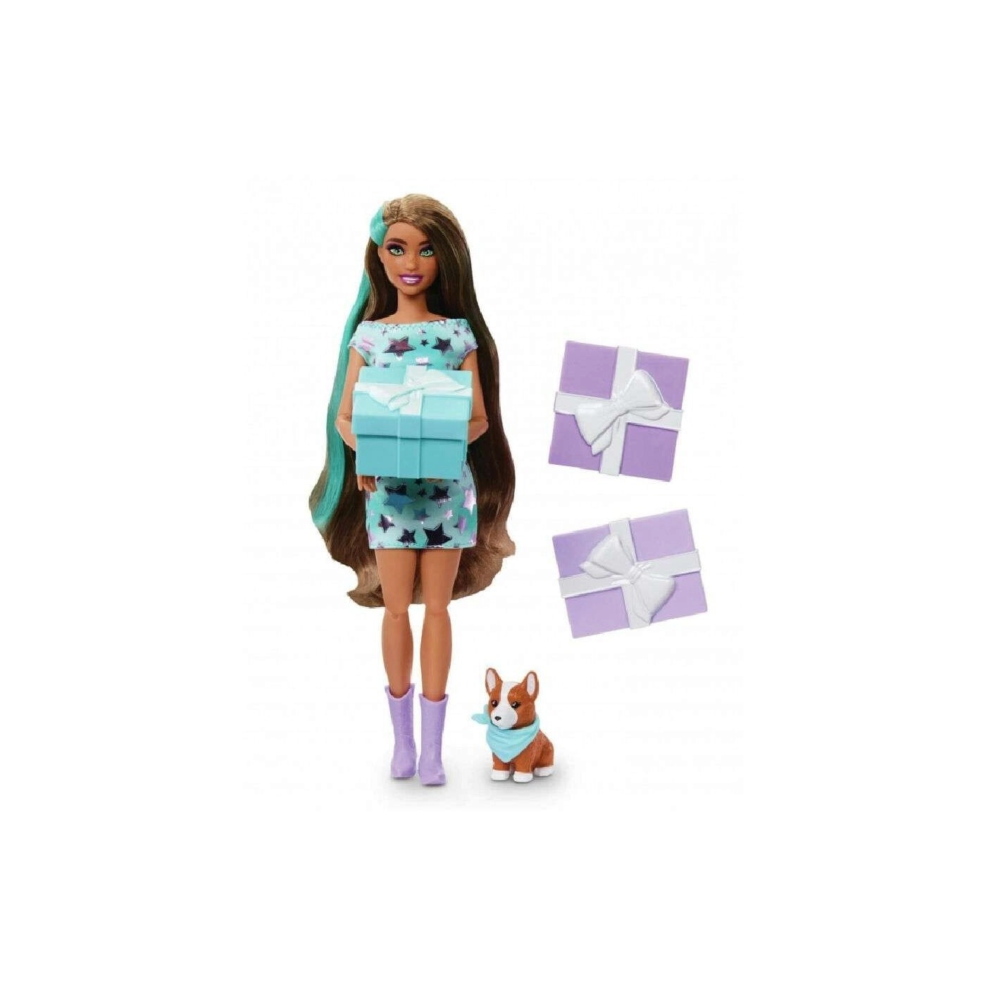Party Unboxed Reveal - Brunette blue hair streaks