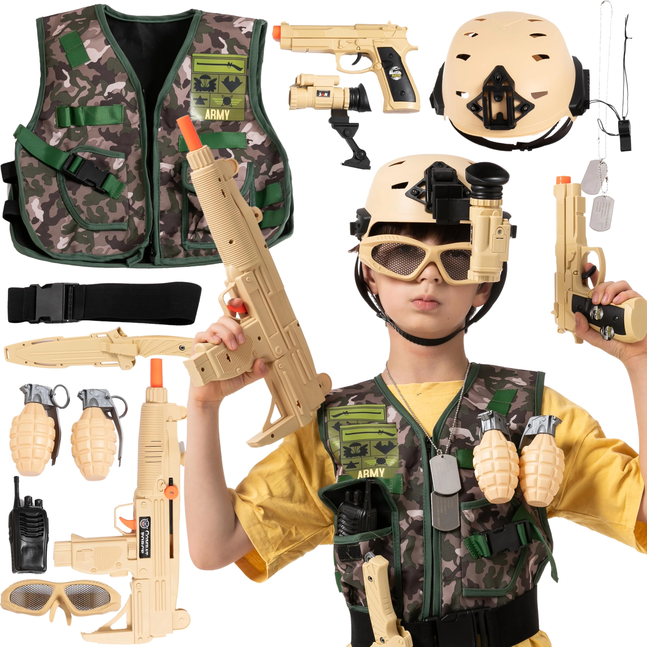 Joyin inc Army Soldier Costume Set - 12 Pcs Unisex-Kids Medium