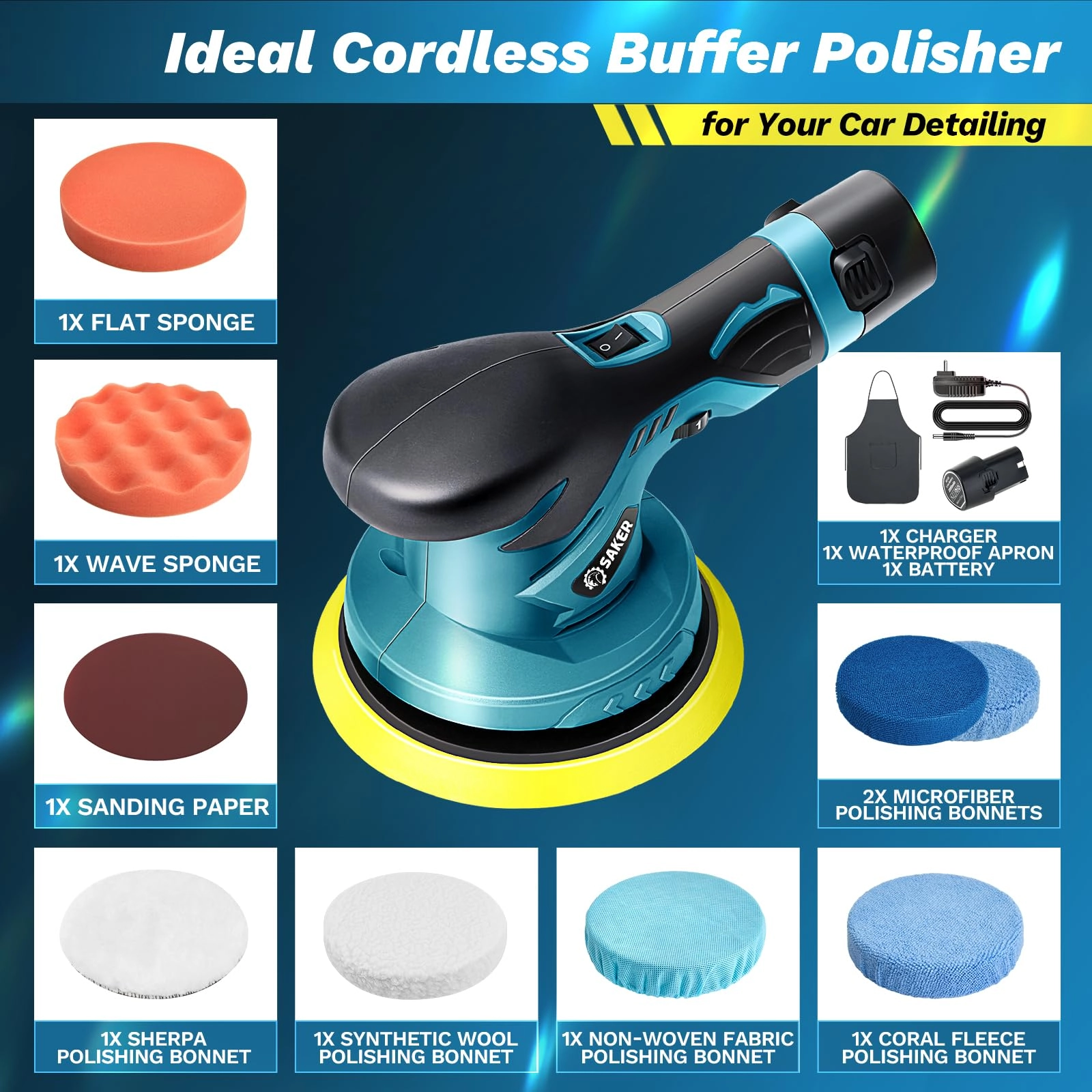 Mini Cordless Buffer Polisher - 6 Inch