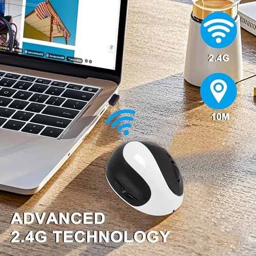 Ergonomic Left-Handed Vertical Mouse - USB