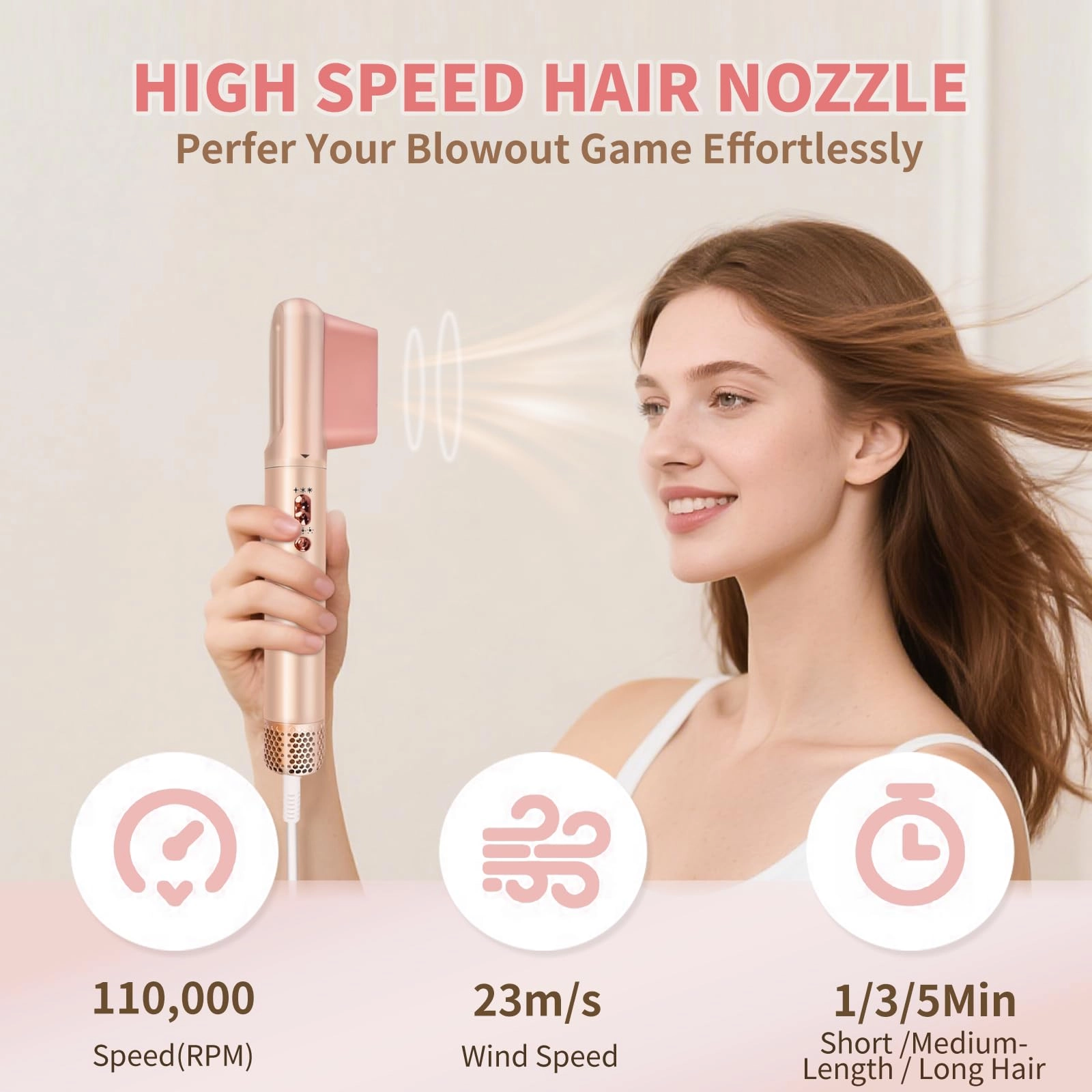 5 in 1 Curling Iron Set - Rose Gold 1200 watts