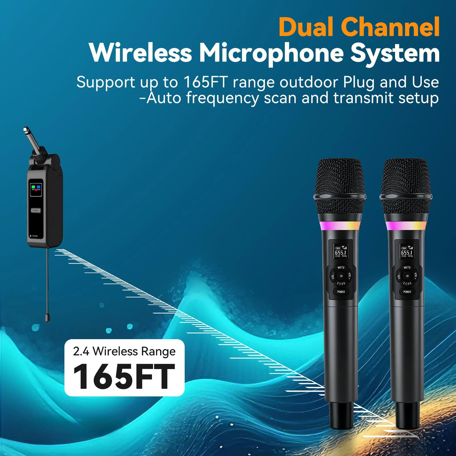 wireless handhold microphone - 2x 2.4GHz