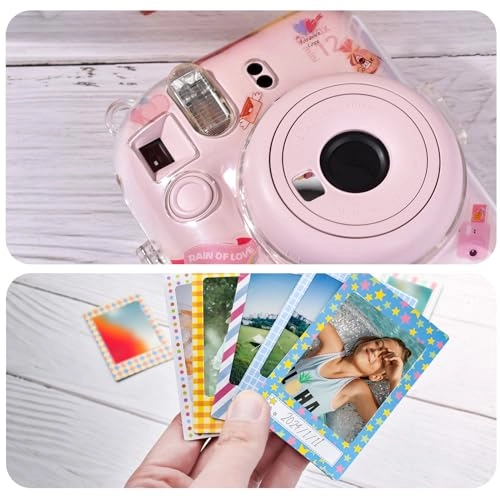 Clear Case - with Strap + Mini Photo Album - 80 Photos + Selfie Mirror + DIY Stickers - x2 + Color Filter - x4