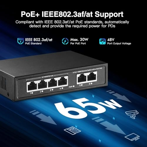 6x100M POE - 6-ports