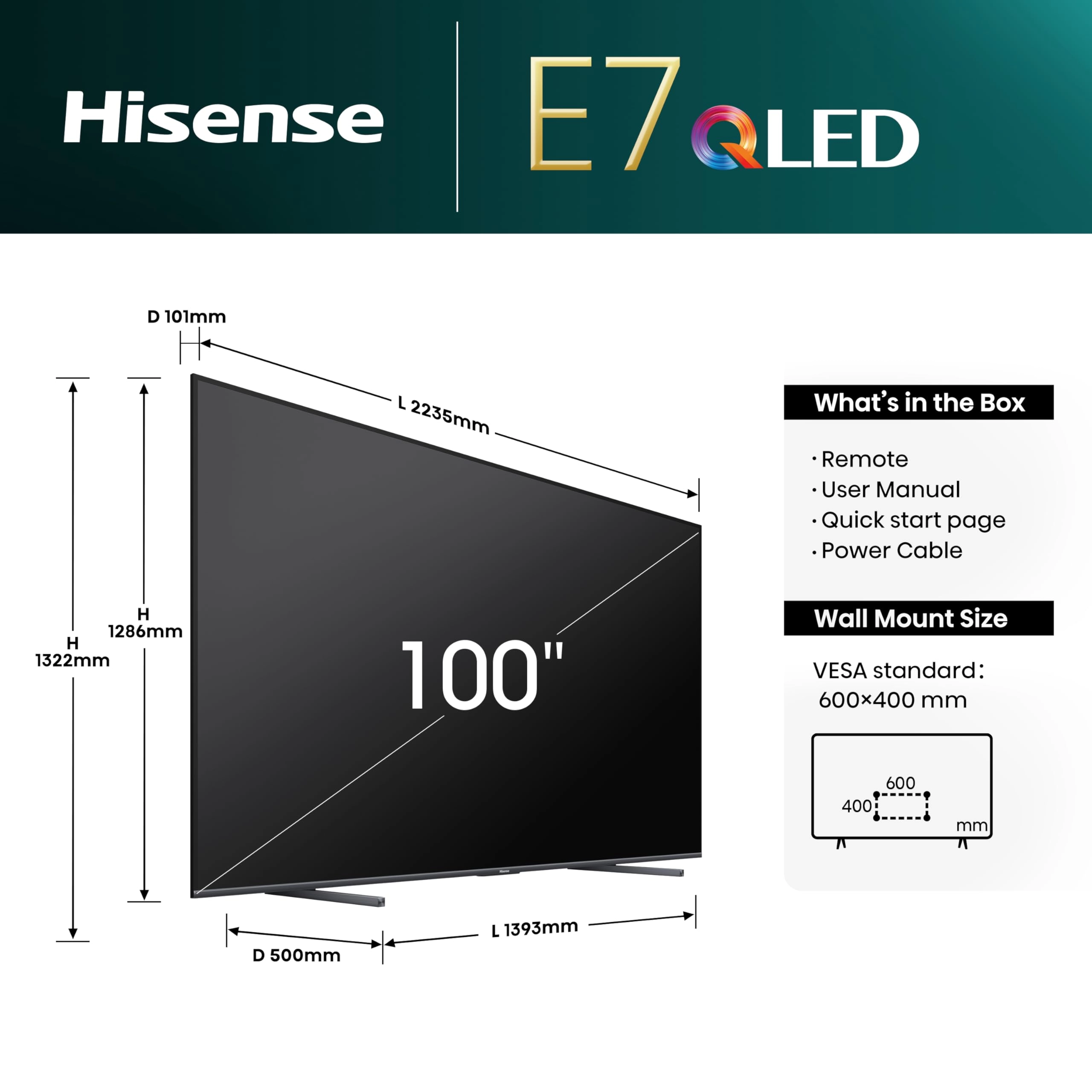 100E7N - 100 Inch