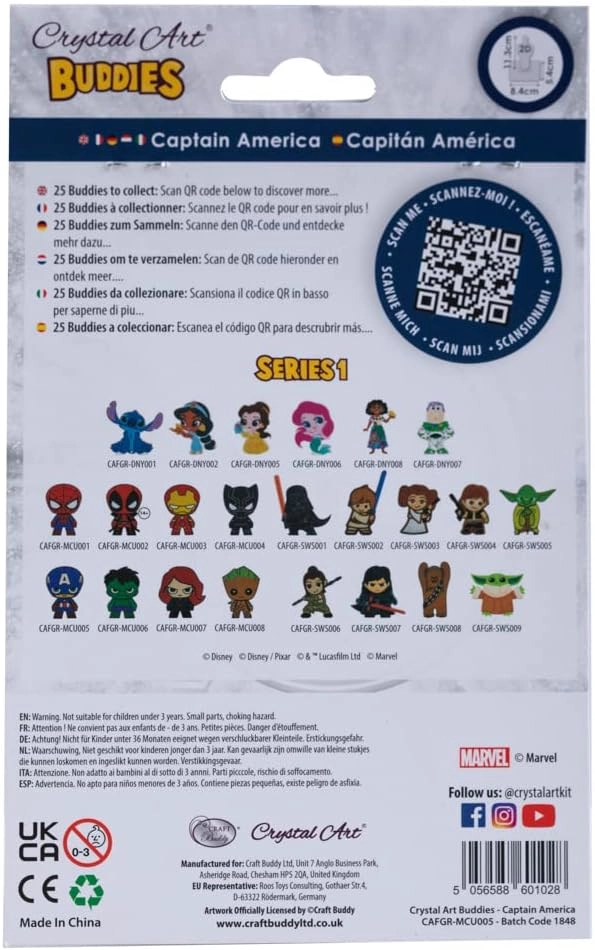 Avengers Captain America Crystal Art Buddies