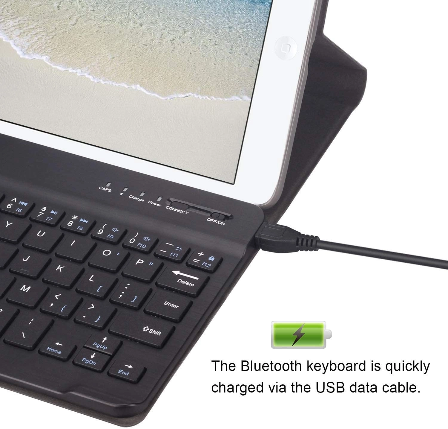 Keyboard Case with Magnetic Detachable Wireless Bluetooth Keyboard for iPad Mini 4 7.9-inch