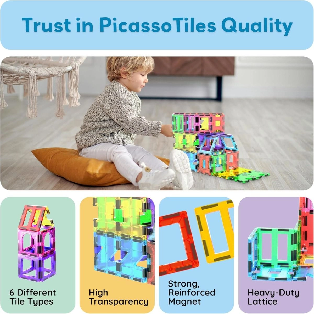 Magnetic Tiles Artistry Building Set - 42 pcs