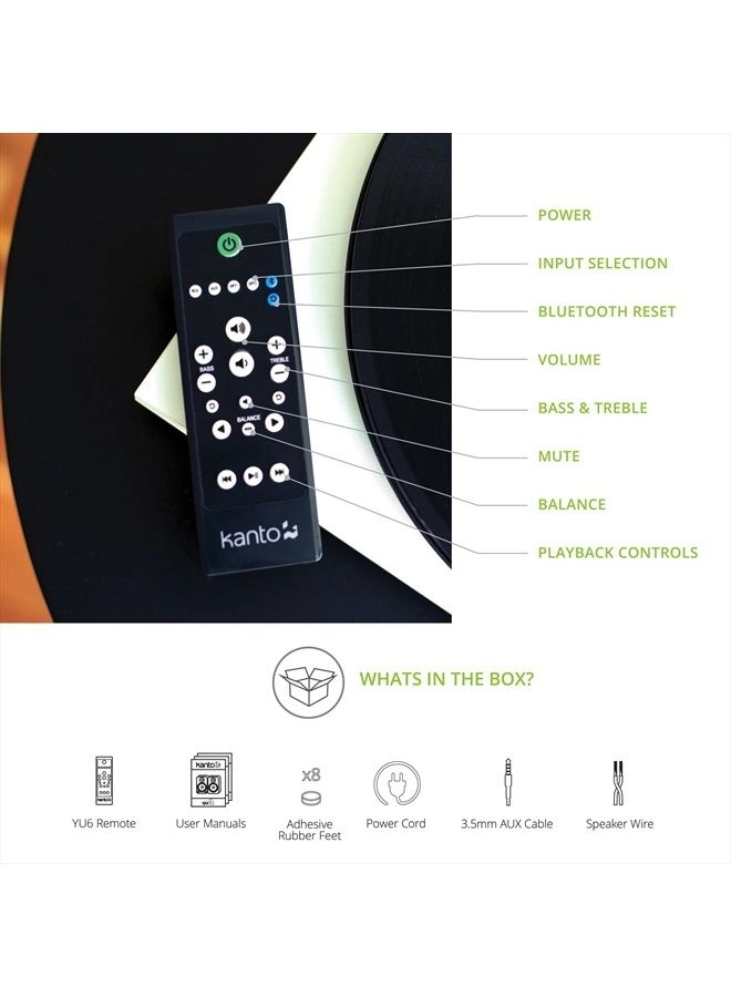 YU6MW - Powered Bookshelf Speakers Bluetooth Phono Preamp