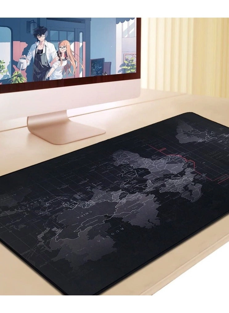 World Map Cloth Gaming Mouse Pad - 60x30 cm