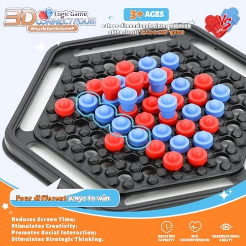 Connect 3D Four in a Row - Red and Blue 60 pieces