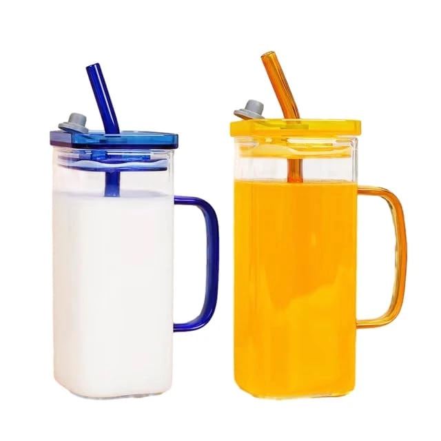 KiKiluxxa, KiKiluxxa -Surat-Gujarat-India Kids Glass Tumbler - 2 pcs - Straw and Lid - 350 ml